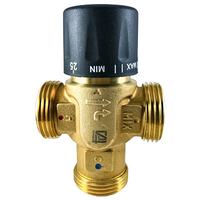 Термостатический смесительный клапан для систем отопления и ГВС STI  1" НР (3/4" ВР) 20-55°С